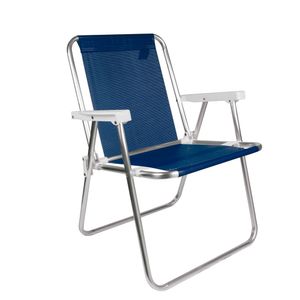 Cadeira Alta Alumínio Azul Marinho